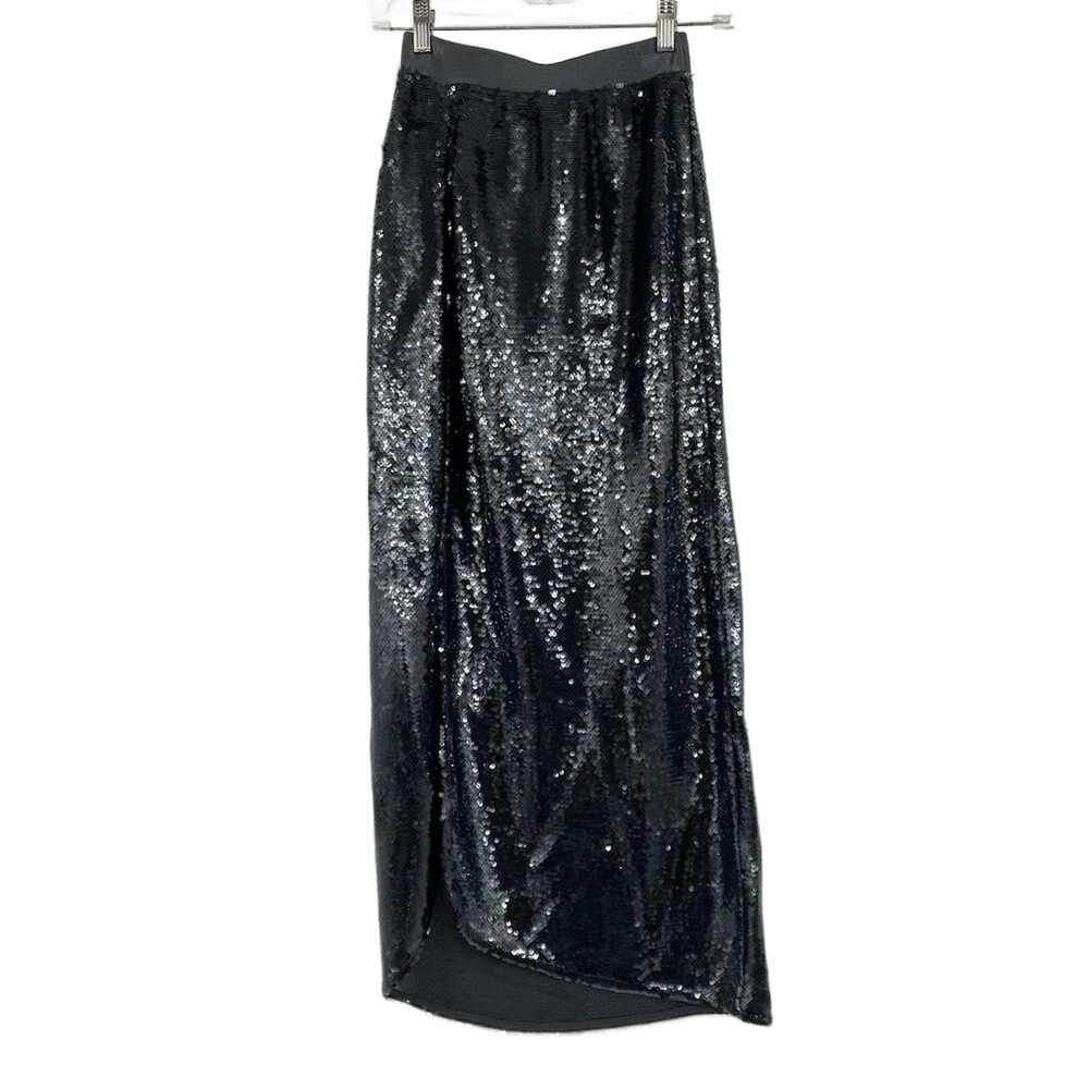 All Saints Gray Opal Sparkle Sequin Midi Skirt | XS Regular